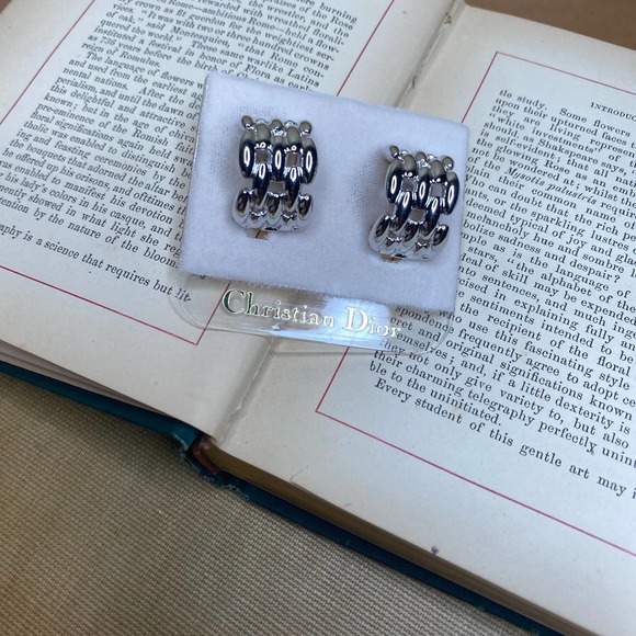 Dior Jewelry - Vintage Dior Weaved Silver Clip ons NWT